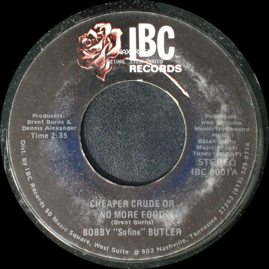 Bobby "Sofine" Butler / Bobby "Sofence" Butler - Cheaper Crude Or No More Food / Bobby's (Nervous) Breakdown side A