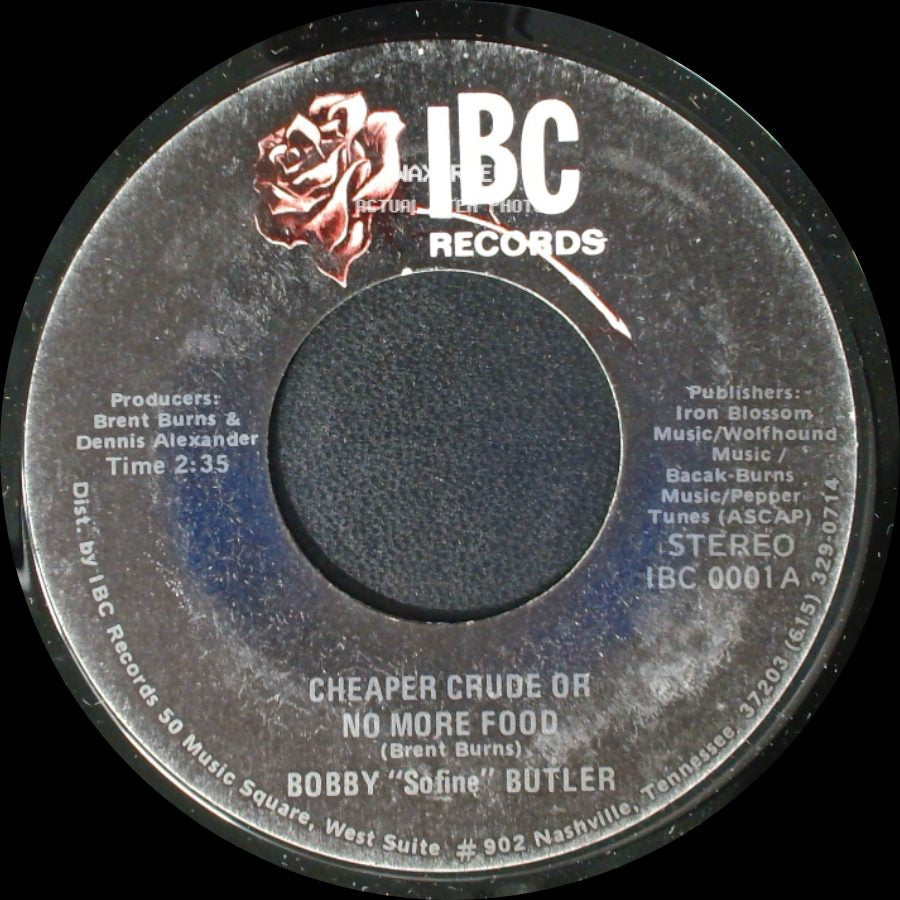 Bobby "Sofine" Butler / Bobby "Spine" Butler - Cheaper Crude Or No More Food / Bobby's (Nervous) Breakdown side A