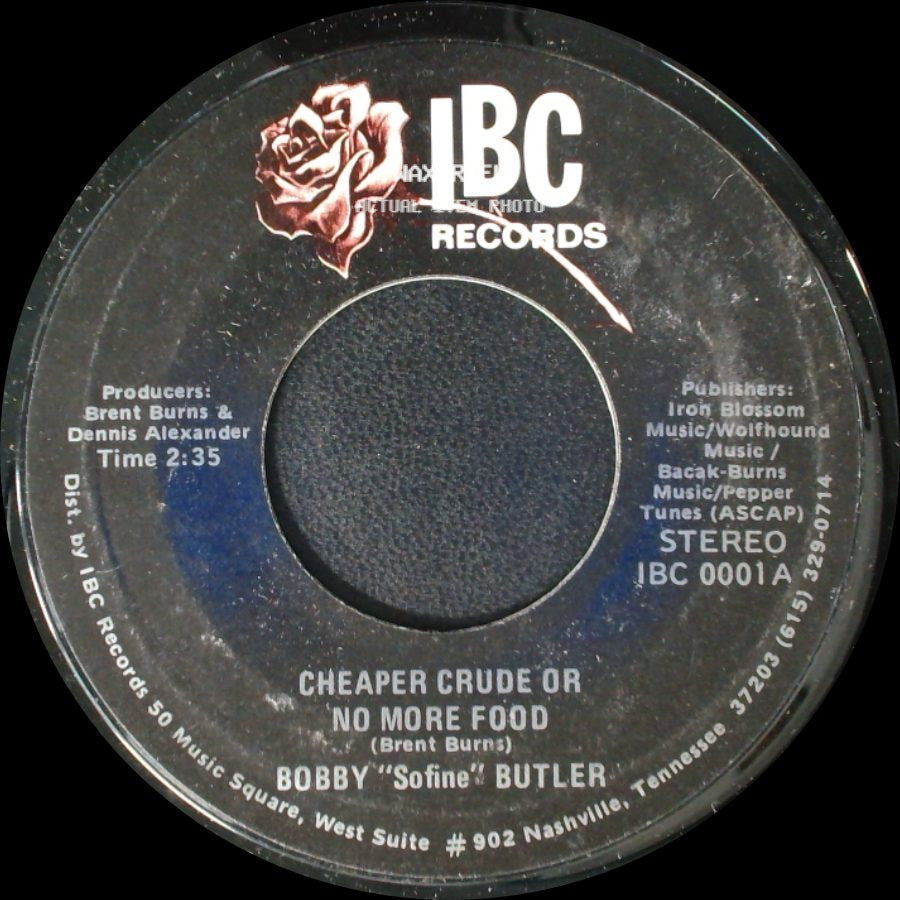 Bobby "Sofine" Butler - Cheaper Crude Or No More Food / Bobby's (Nervous) Breakdown side A