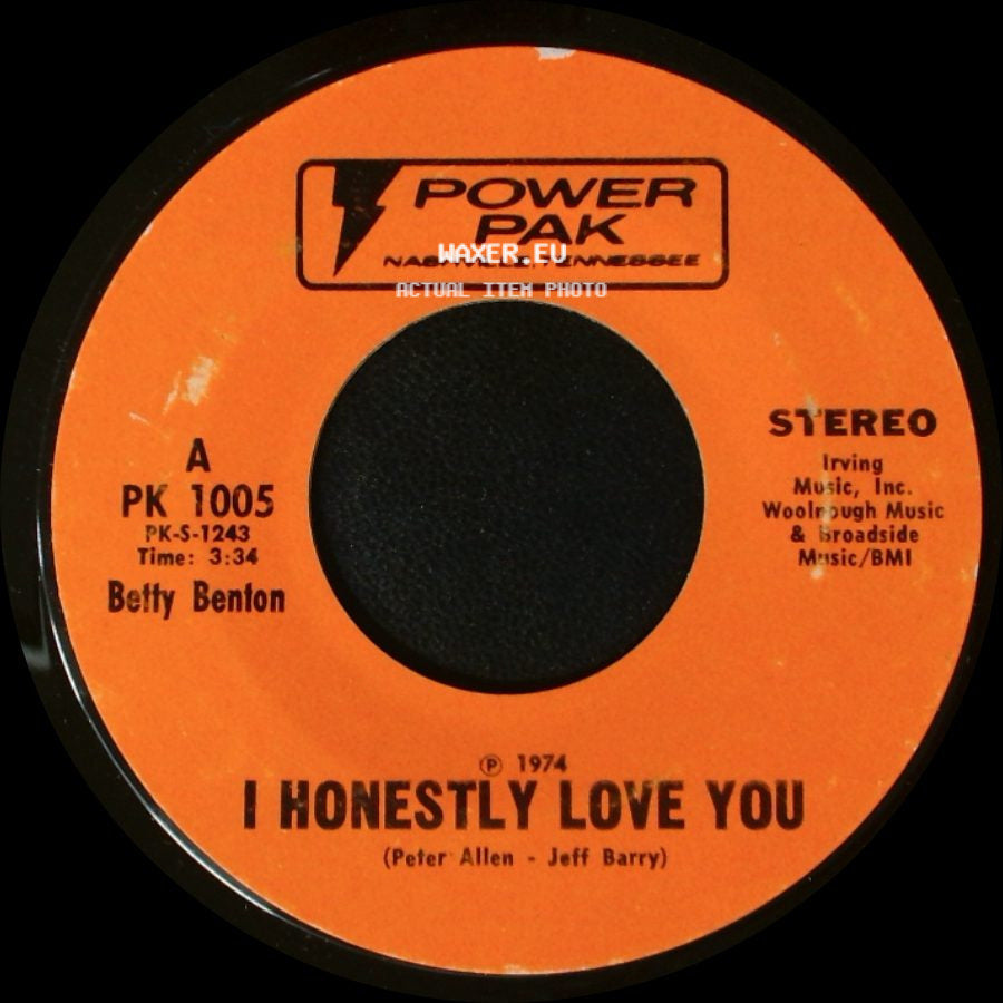 Betty Benton / Evelyn Martin - I Honestly Love You / Keep On Singing side A