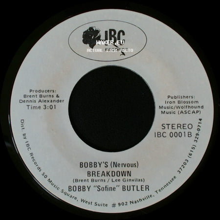 Bobby "Sofine" Butler - Cheaper Crude Or No More Food / Bobby's (Nervous) Breakdown side B
