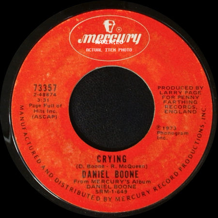 Daniel Boone - Crying / Sunshine Lover side A