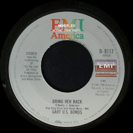 Gary U.S. Bonds - Out Of Work / Bring Her Back side B