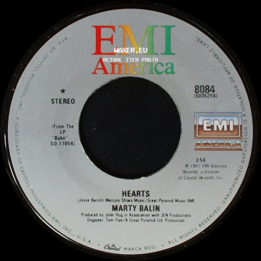 Marty Balin - Hearts / Freeway side A
