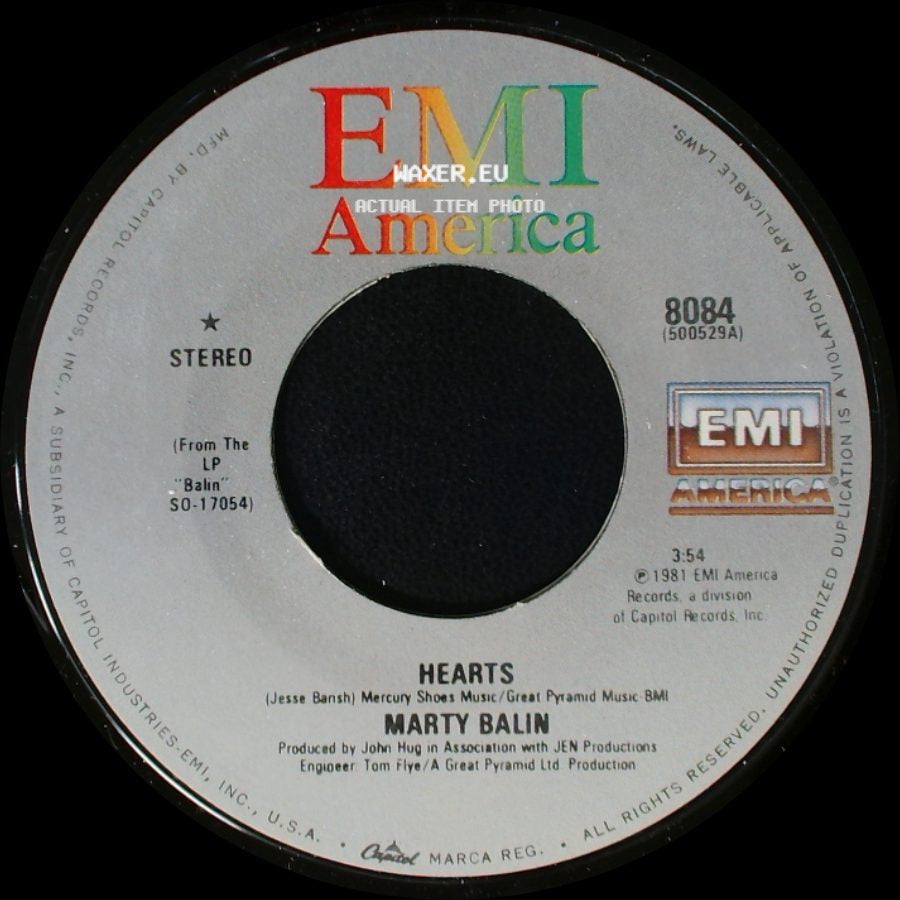 Marty Balin - Hearts / Freeway side A