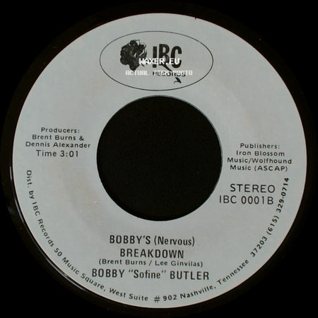 Bobby "Sofine" Butler - Cheaper Crude Or No More Food / Bobby's (Nervous) Breakdown side B