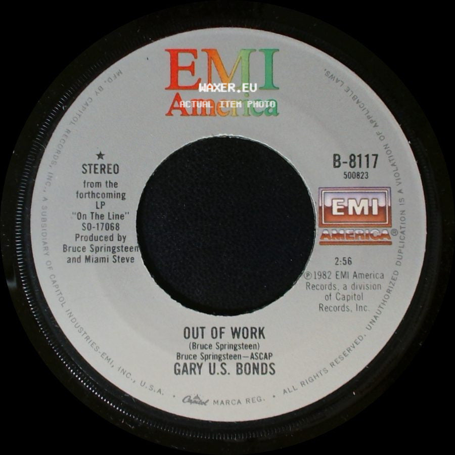 Gary U.S. Bonds - Out Of Work / Bring Her Back side A