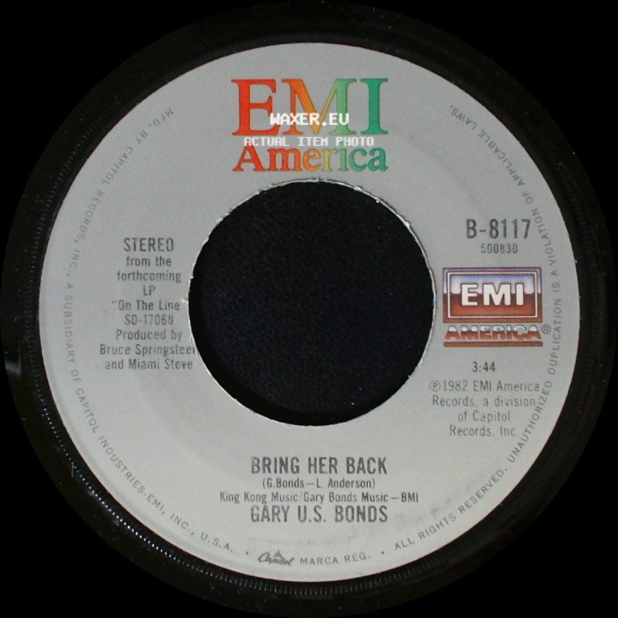 Gary U.S. Bonds - Out Of Work / Bring Her Back side B