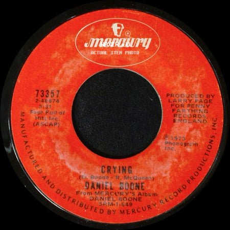 Daniel Boone - Crying / Sunshine Lover side A