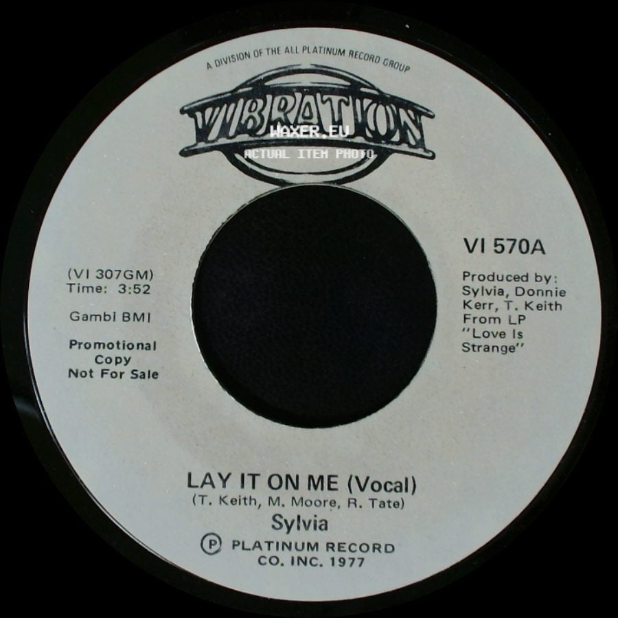 Sylvia - Lay It On Me (Vocal) / Lay It On Me (Vocal) side B