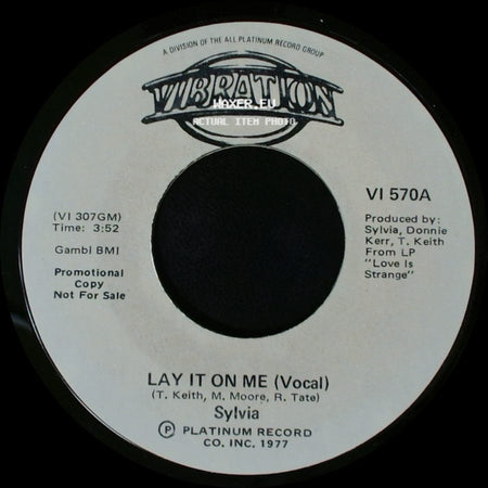 Sylvia - Lay It On Me (Vocal) / Lay It On Me (Vocal) side B