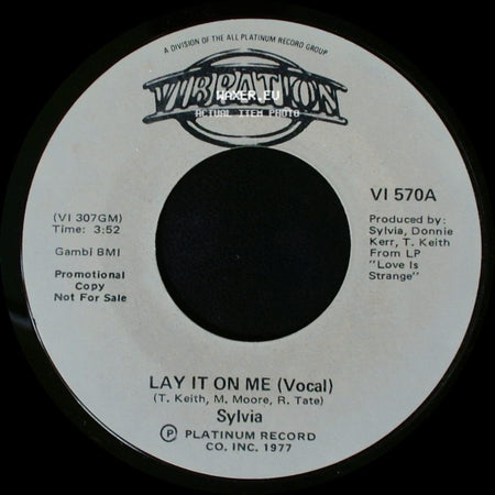 Sylvia - Lay It On Me (Vocal) / Lay It On Me (Vocal) side A