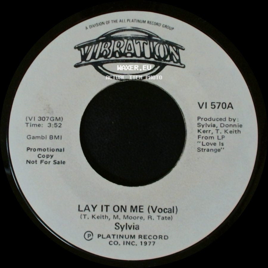 Sylvia - Lay It On Me (Vocal) / Lay It On Me (Vocal) side B