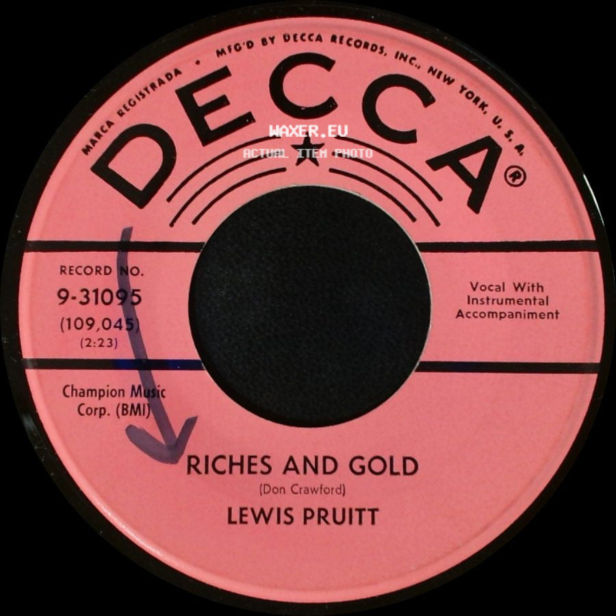 Lewis Pruitt - Softly And Tenderly (I'll Hold You In My Arms) / Riches And Gold side B