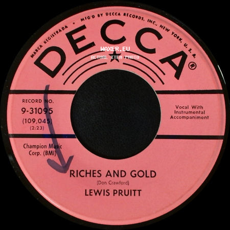 Lewis Pruitt - Softly And Tenderly (I'll Hold You In My Arms) / Riches And Gold side B