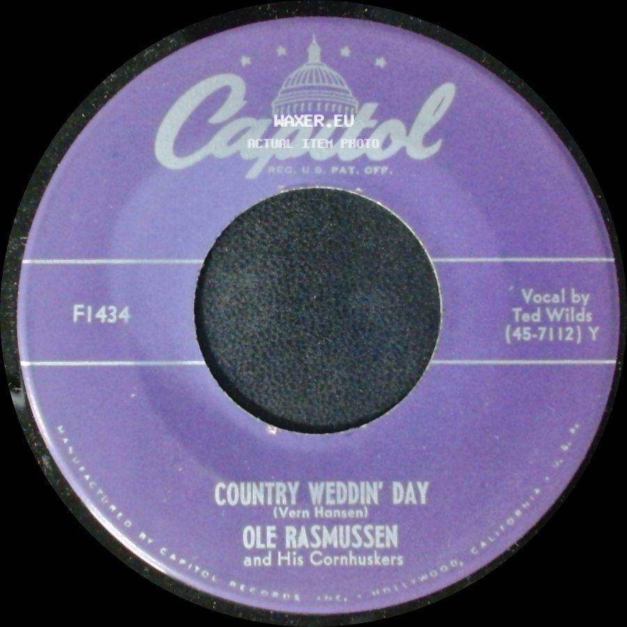 Ole Rasmussen And His Cornhuskers - Country Weddin' Day / You Were My Dream Last Night side A