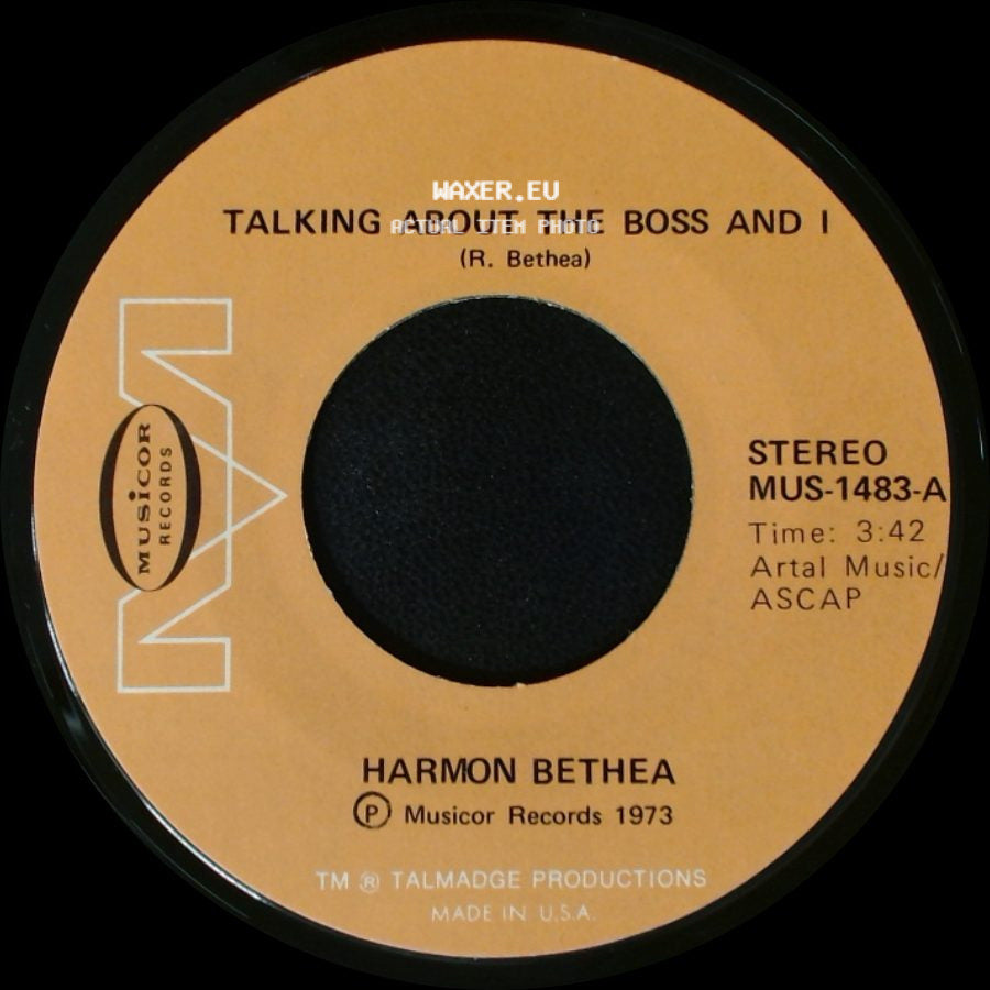 Harmon Bethea - Roaches / Talking About The Boss And I side B