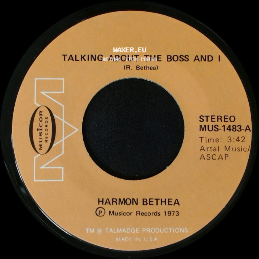 Harmon Bethea - Roaches / Talking About The Boss And I side B