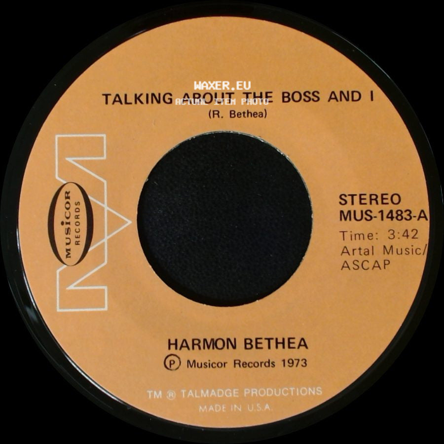 Harmon Bethea - Roaches / Talking About The Boss And I side B