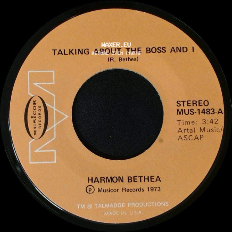 Harmon Bethea - Roaches / Talking About The Boss And I side B
