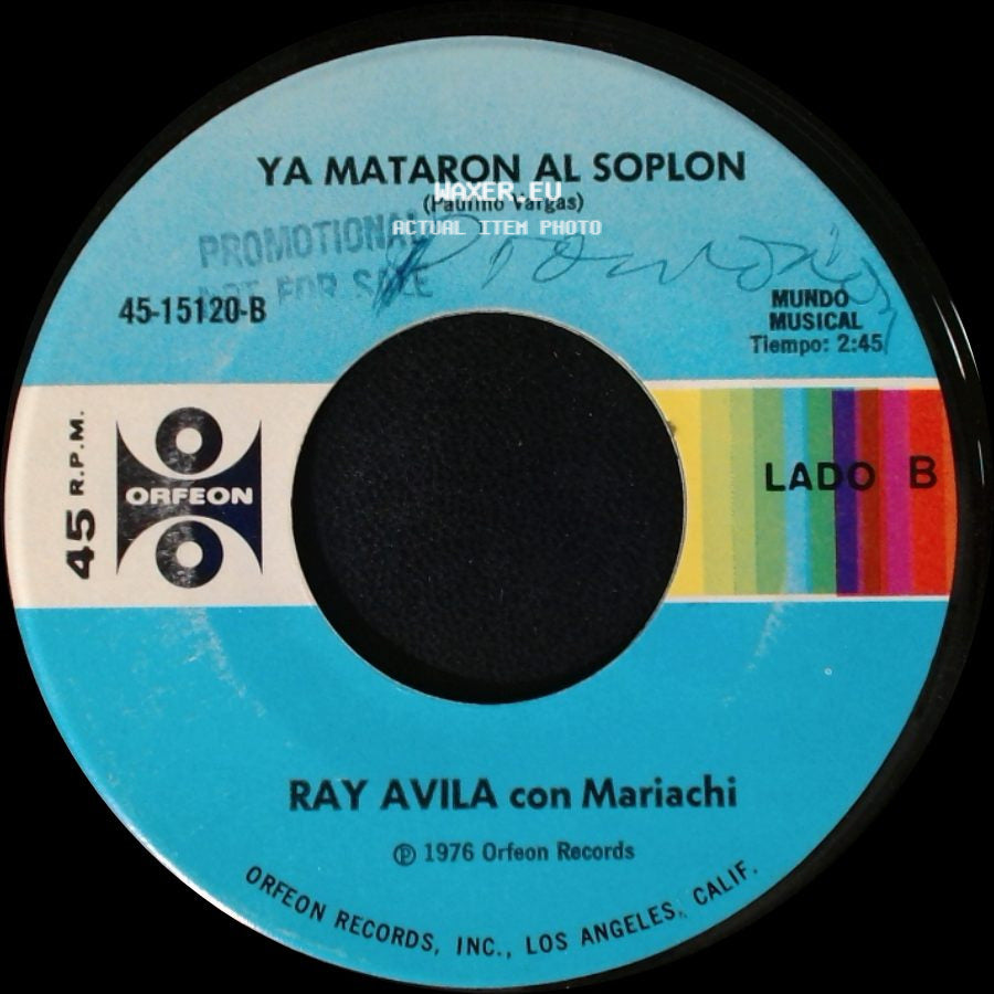 Ray Avila Con Mariachi - Corral De Las Piedras Negras / Ya Mataron Al Soplon side B