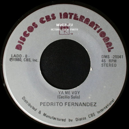 Pedrito Fernandez - El Niño Y El Caballo / Ya Me Voy side B