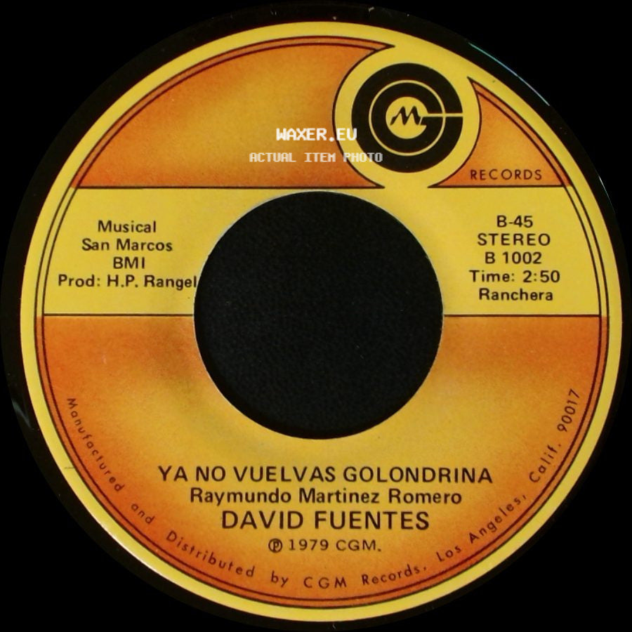 David Fuentes - Por Dioz Que Tengo Razon / Ya No Vuelvas Golondrina side B