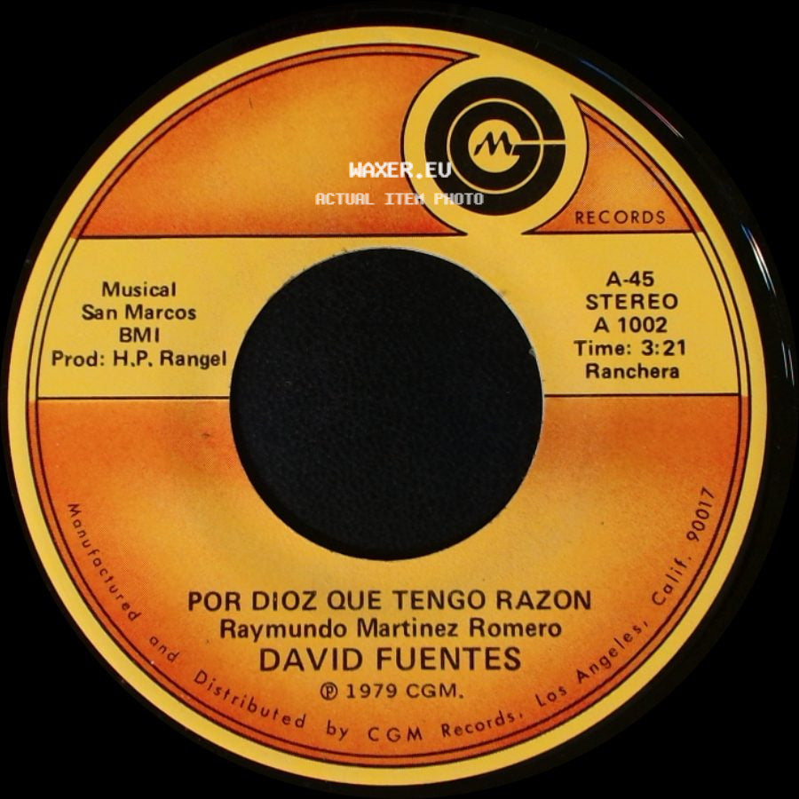 David Fuentes - Por Dioz Que Tengo Razon / Ya No Vuelvas Golondrina side A