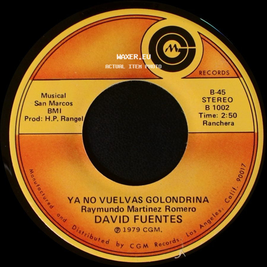 David Fuentes - Por Dioz Que Tengo Razon / Ya No Vuelvas Golondrina side B