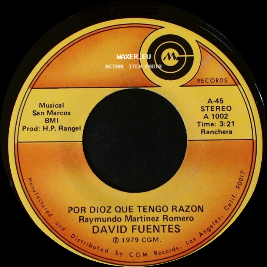 David Fuentes - Por Dioz Que Tengo Razon / Ya No Vuelvas Golondrina side A