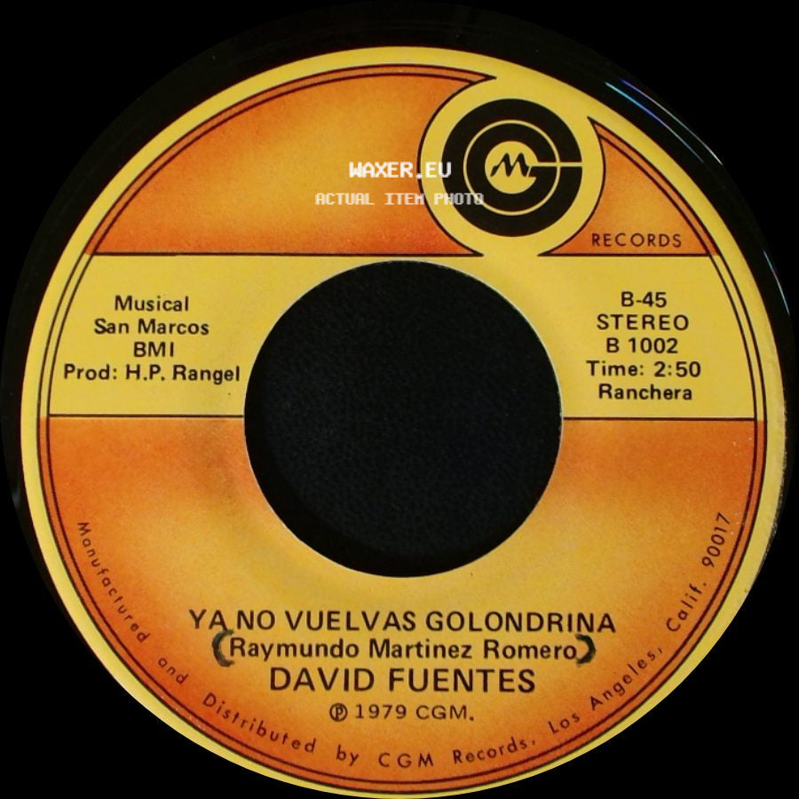 David Fuentes - Por Dioz Que Tengo Razon / Ya No Vuelvas Golondrina side B