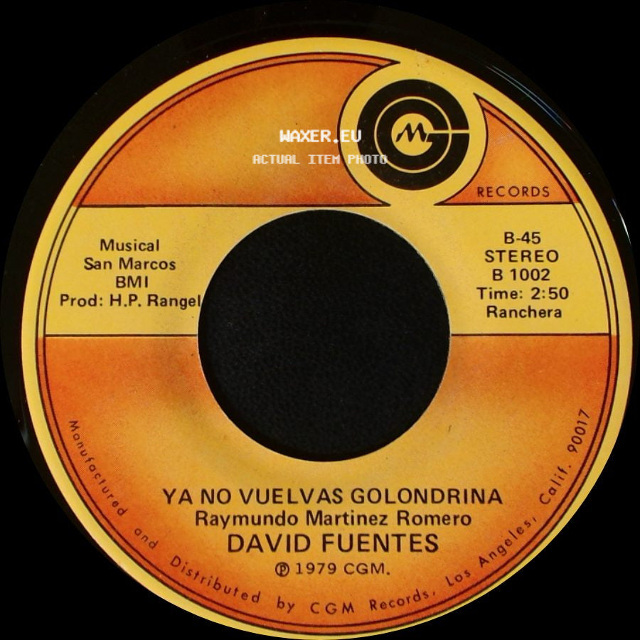David Fuentes - Ya No Vuelvas Golondrina / Por Dios Que Tengo Razon side A