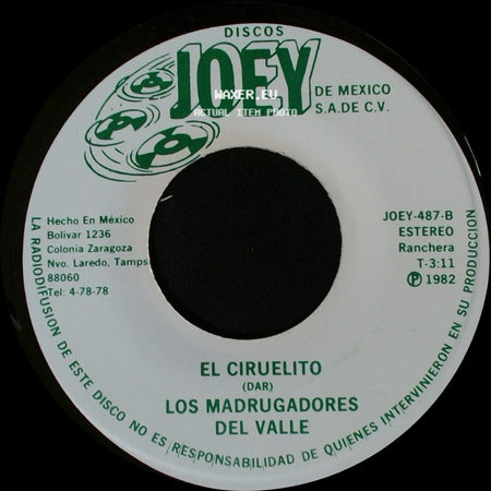 Los Madrugadores Del Valle - Yo A Mi Padre Lo Mate / El Ciruelito side B
