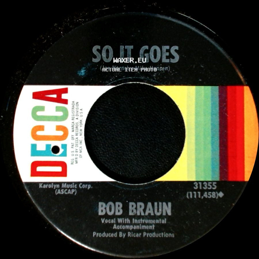 Bob Braun - So It Goes / Till Death Do Us Part side A