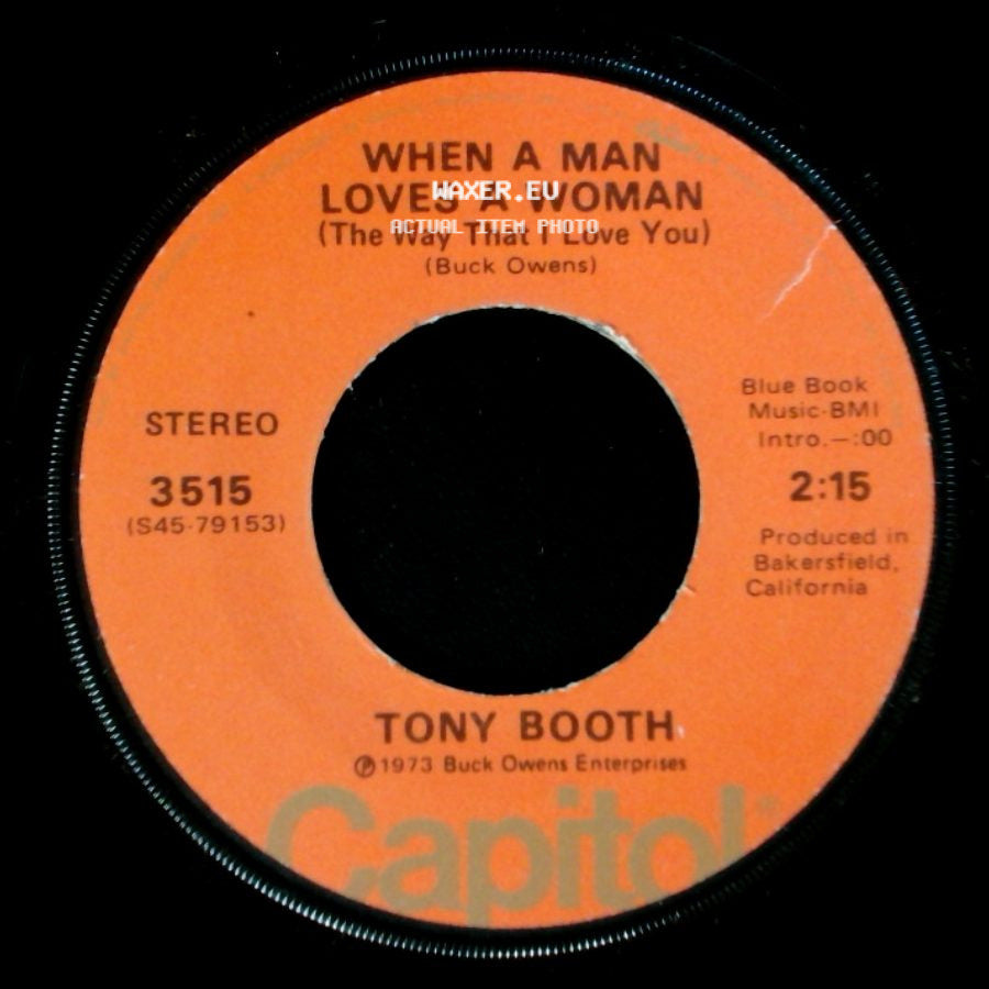 Tony Booth - Just A Man / When A Man Loves A Woman (The Way That I Love You) side B