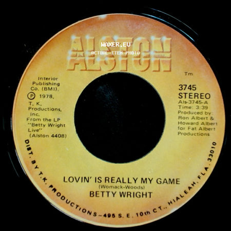 Betty Wright - A Song For You / Lovin' Is Really My Game side B