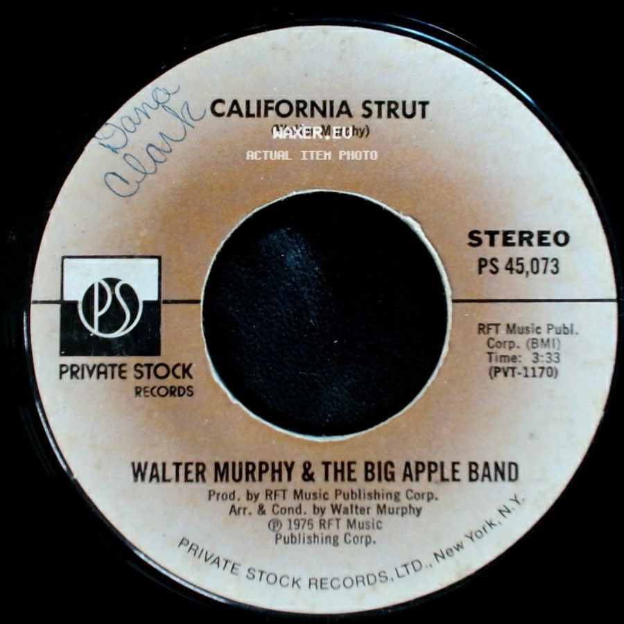 Walter Murphy & The Big Apple Band - Unknown Title A / California Strut side B