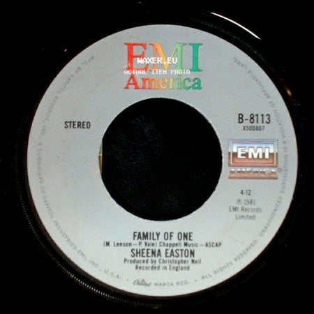 Sheena Easton - When He Shines / Family Of One side B