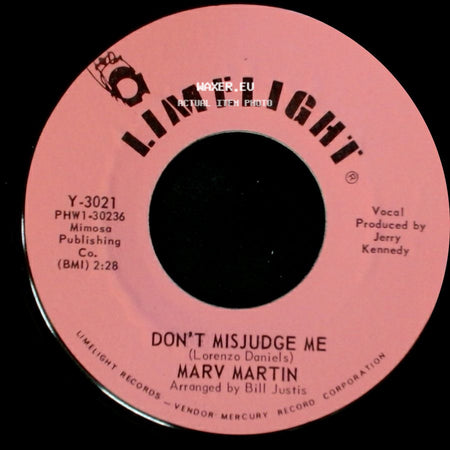 Marv Martin - Way Down / Don't Misjudge Me side B