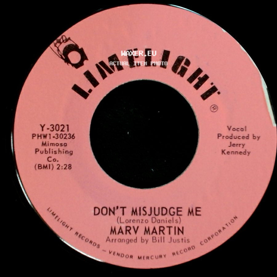 Marv Martin - Way Down / Don't Misjudge Me side B