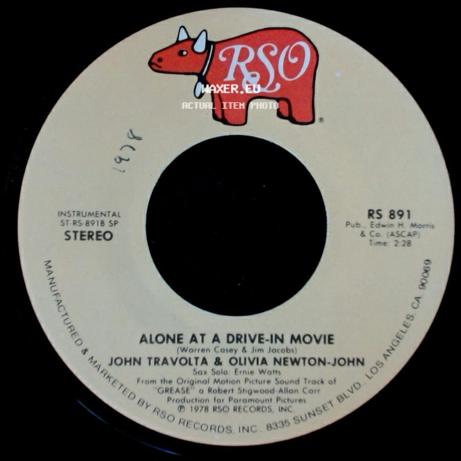 John Travolta & Olivia Newton-John - You're The One That I Want / Alone At A Drive-In Movie side B