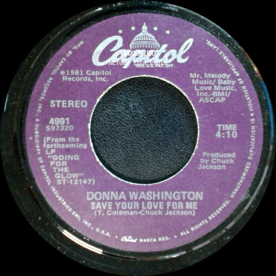 Donna Washington - 'scuse Me, While I Fall In Love / Save Your Love For Me side B