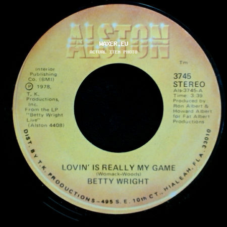 Betty Wright - A Song For You / Lovin' Is Really My Game side B