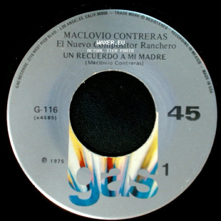 Maclovio Contreras - Con Mis Propios Ojos / Un Recuerdo A Mi Madre side B