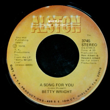 Betty Wright - A Song For You / Lovin' Is Really My Game side A