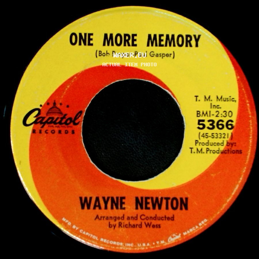 Wayne Newton - Red Roses For A Blue Lady / One More Memory side B