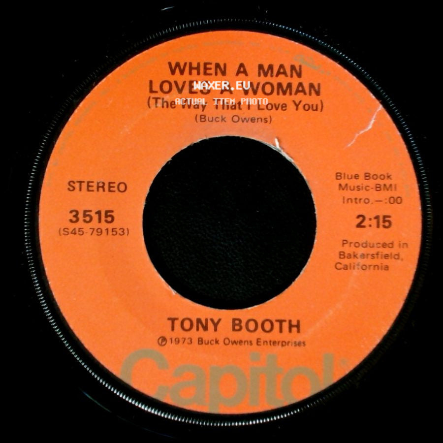 Tony Booth - Just A Man / When A Man Loves A Woman (The Way That I Love You) side B