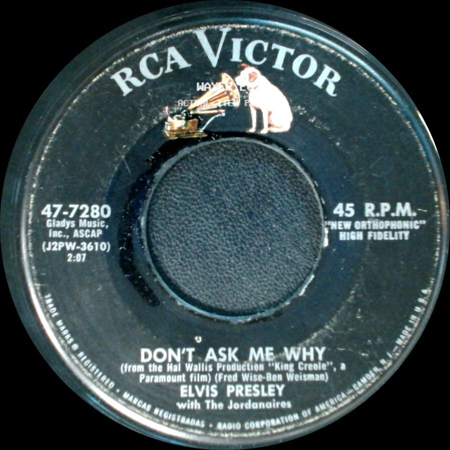 Elvis Presley With The Jordanaires - Hard Headed Woman / Don't Ask Me Why side B