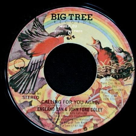 England Dan & John Ford Coley - We'll Never Have To Say Goodbye Again / Calling For You Again side B