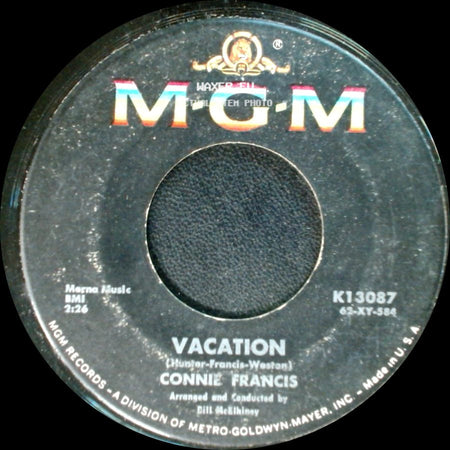 Connie Francis - Vacation / The Biggest Sin Of All side A